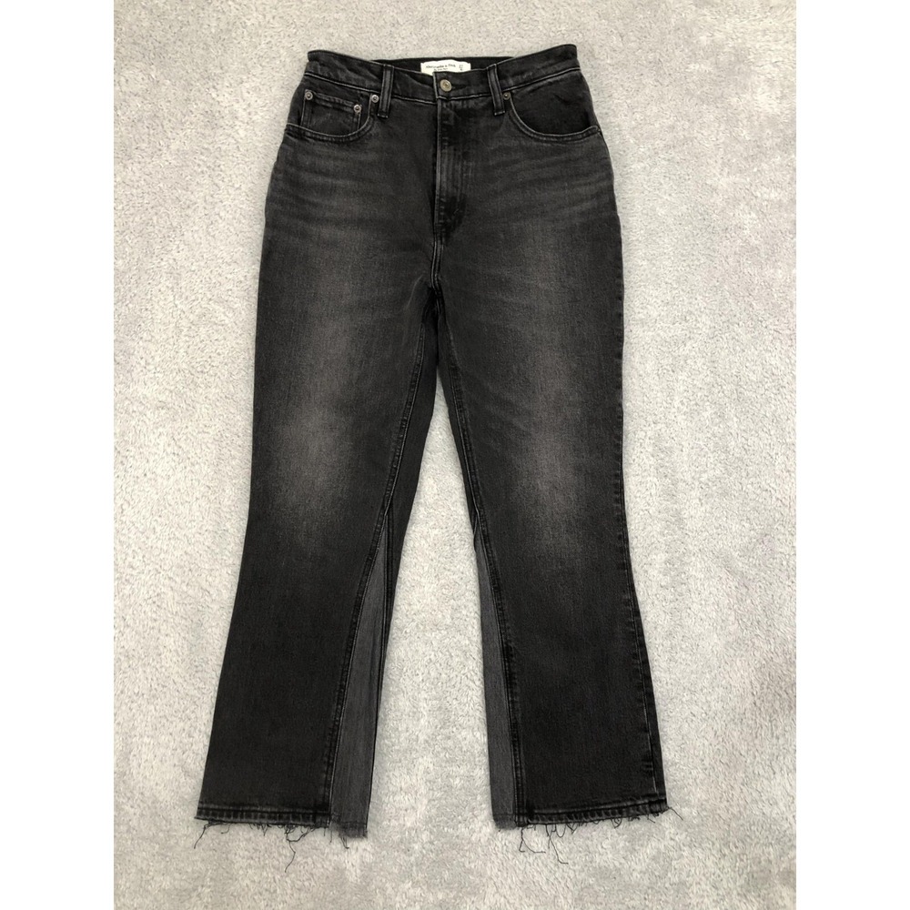 Abercrombie & Fitch Jeans Womens 4R (27x26) The Kick Flare Ultra High Rise Black